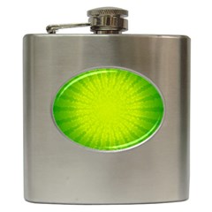 Radial Green Crystals Crystallize Hip Flask (6 Oz) by BangZart