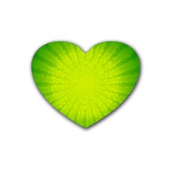 Radial Green Crystals Crystallize Heart Coaster (4 Pack)  by BangZart