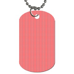 Christmas Red Velvet Mini Gingham Check Plaid Dog Tag (one Side)