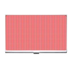 Christmas Red Velvet Mini Gingham Check Plaid Business Card Holders by PodArtist