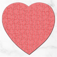 Christmas Red Velvet Mini Gingham Check Plaid Jigsaw Puzzle (heart)