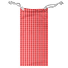 Christmas Red Velvet Mini Gingham Check Plaid Jewelry Bag