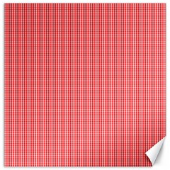 Christmas Red Velvet Mini Gingham Check Plaid Canvas 12  X 12   by PodArtist