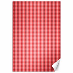 Christmas Red Velvet Mini Gingham Check Plaid Canvas 12  X 18  