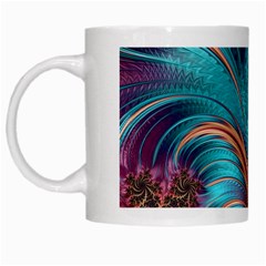 Feather Fractal Artistic Design White Mugs