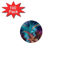 Feather Fractal Artistic Design 1  Mini Buttons (100 Pack)  by BangZart