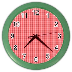 Christmas Red Velvet Mini Gingham Check Plaid Color Wall Clocks