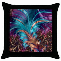 Feather Fractal Artistic Design Throw Pillow Case (black) by BangZart