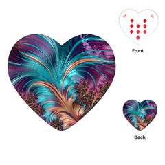 Feather Fractal Artistic Design Playing Cards (heart)  by BangZart