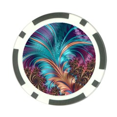 Feather Fractal Artistic Design Poker Chip Card Guard by BangZart