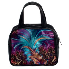 Feather Fractal Artistic Design Classic Handbags (2 Sides) by BangZart