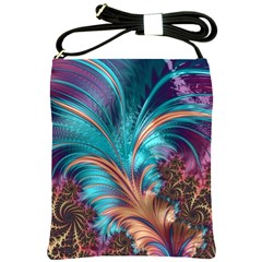 Feather Fractal Artistic Design Shoulder Sling Bags by BangZart