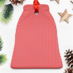 Christmas Red Velvet Mini Gingham Check Plaid Ornament (bell)