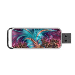 Feather Fractal Artistic Design Portable Usb Flash (one Side) by BangZart