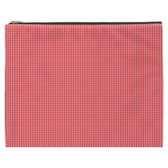 Christmas Red Velvet Mini Gingham Check Plaid Cosmetic Bag (xxxl)  by PodArtist