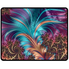 Feather Fractal Artistic Design Double Sided Fleece Blanket (medium)  by BangZart