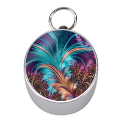 Feather Fractal Artistic Design Mini Silver Compasses by BangZart