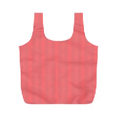 Christmas Red Velvet Mini Gingham Check Plaid Full Print Recycle Bags (m) 