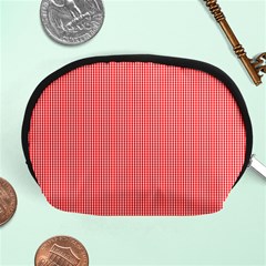 Christmas Red Velvet Mini Gingham Check Plaid Accessory Pouches (medium) 