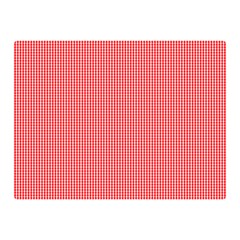 Christmas Red Velvet Mini Gingham Check Plaid Double Sided Flano Blanket (mini) 