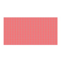 Christmas Red Velvet Mini Gingham Check Plaid Satin Wrap by PodArtist