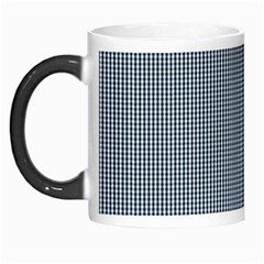 Silent Night Blue Mini Gingham Check Plaid Morph Mugs by PodArtist