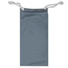 Silent Night Blue Mini Gingham Check Plaid Jewelry Bag