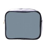 Silent Night Blue Mini Gingham Check Plaid Mini Toiletries Bags Front