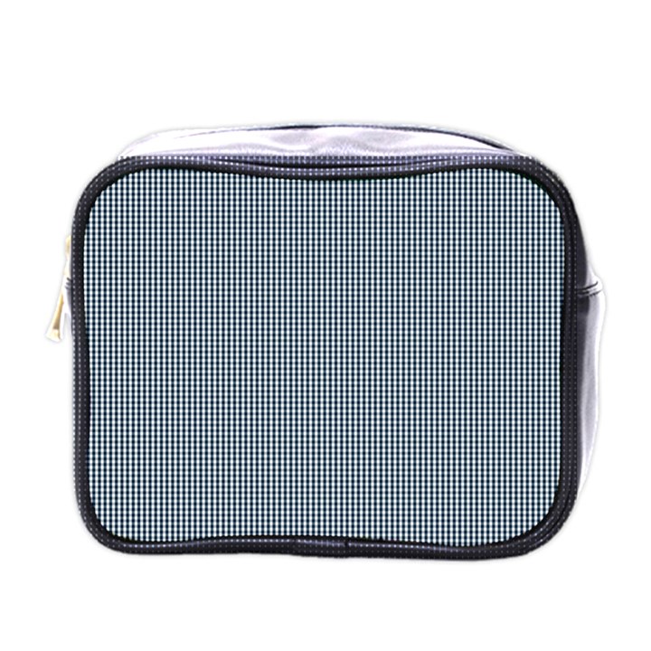 Silent Night Blue Mini Gingham Check Plaid Mini Toiletries Bags