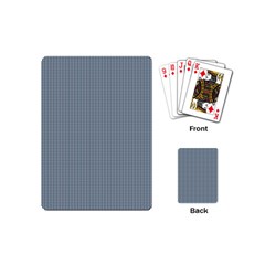 Silent Night Blue Mini Gingham Check Plaid Playing Cards (mini)  by PodArtist