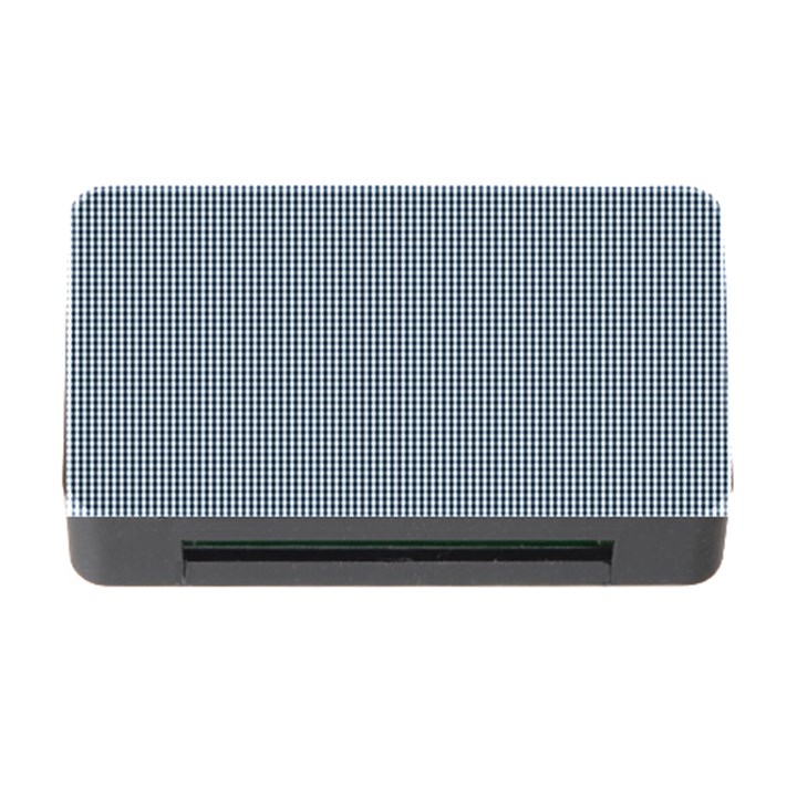 Silent Night Blue Mini Gingham Check Plaid Memory Card Reader with CF