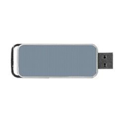 Silent Night Blue Mini Gingham Check Plaid Portable Usb Flash (one Side)