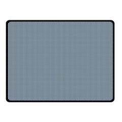 Silent Night Blue Mini Gingham Check Plaid Double Sided Fleece Blanket (small)  by PodArtist