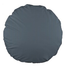 Silent Night Blue Mini Gingham Check Plaid Large 18  Premium Flano Round Cushions