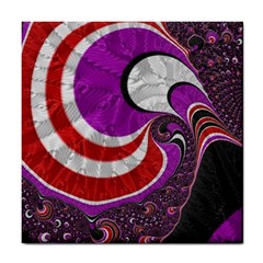 Fractal Art Red Design Pattern Tile Coasters