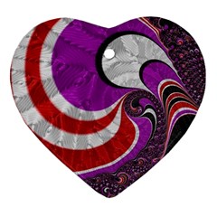 Fractal Art Red Design Pattern Ornament (heart)