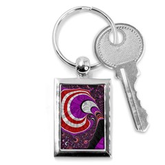 Fractal Art Red Design Pattern Key Chains (rectangle)  by BangZart