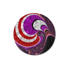 Fractal Art Red Design Pattern Magnet 3  (round) by BangZart