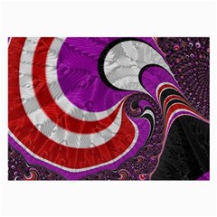 Fractal Art Red Design Pattern Large Glasses Cloth by BangZart