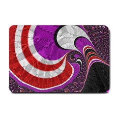 Fractal Art Red Design Pattern Small Doormat  by BangZart