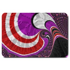 Fractal Art Red Design Pattern Large Doormat  by BangZart