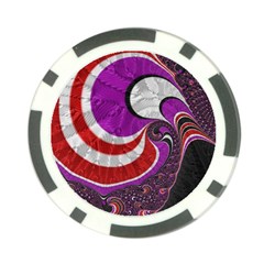 Fractal Art Red Design Pattern Poker Chip Card Guard by BangZart