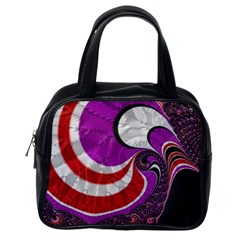 Fractal Art Red Design Pattern Classic Handbags (one Side) by BangZart