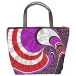 Fractal Art Red Design Pattern Bucket Bags Back