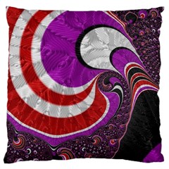 Fractal Art Red Design Pattern Large Cushion Case (one Side) by BangZart