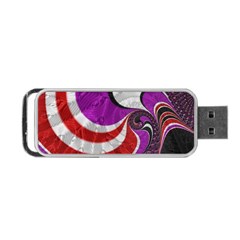 Fractal Art Red Design Pattern Portable Usb Flash (two Sides) by BangZart