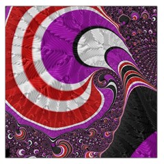 Fractal Art Red Design Pattern Large Satin Scarf (square) by BangZart