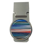 Background Horizontal Lines Money Clips (Round)  Front