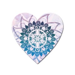 Mandalas Symmetry Meditation Round Heart Magnet by BangZart