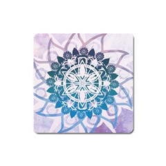 Mandalas Symmetry Meditation Round Square Magnet by BangZart